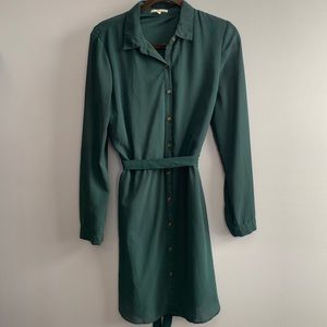 Emerald Green Button Up Dress